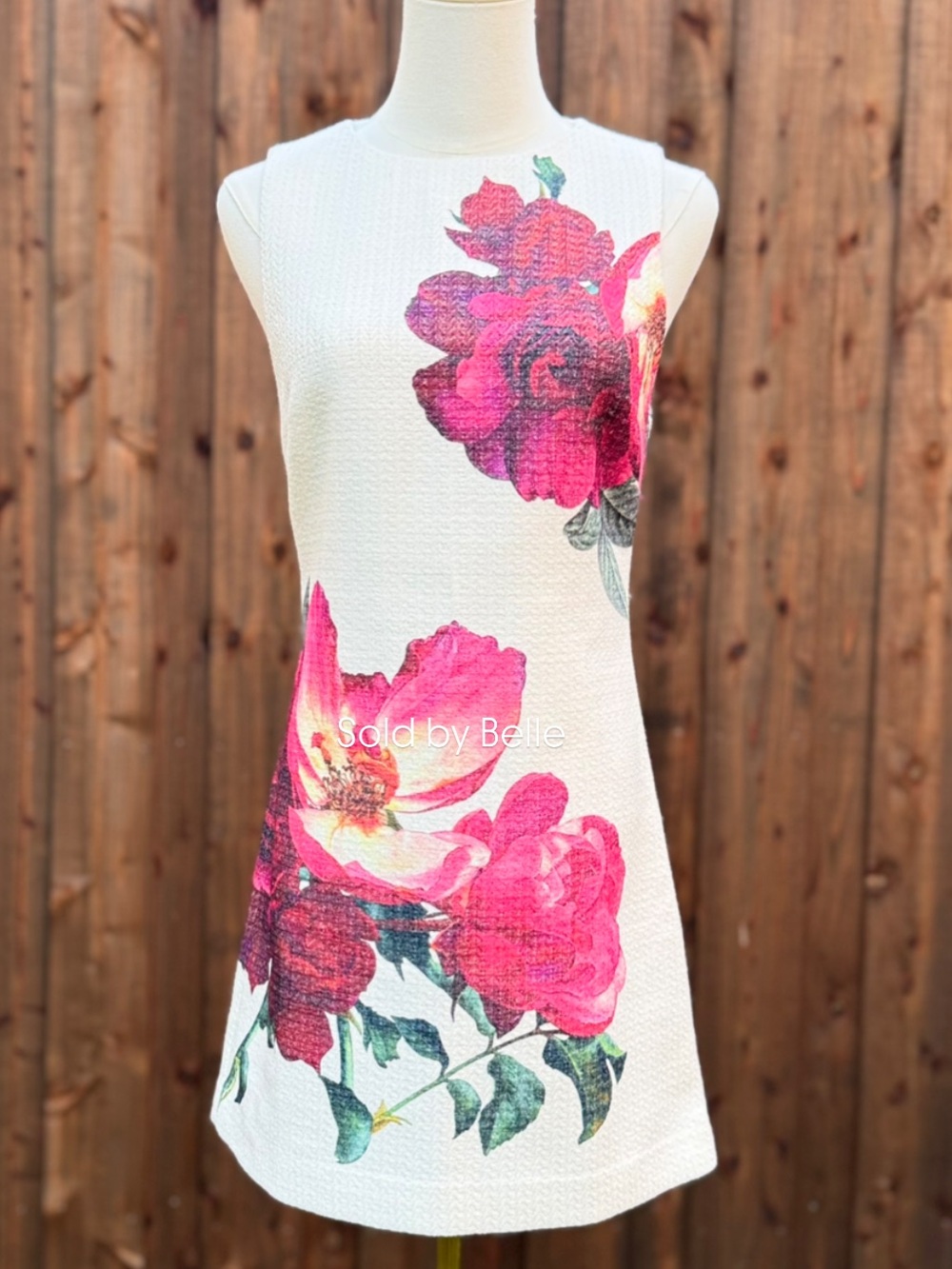 NWT Alice + Olivia Clyde Tweed Shift Dress Empress Bloom Off White Size 2
